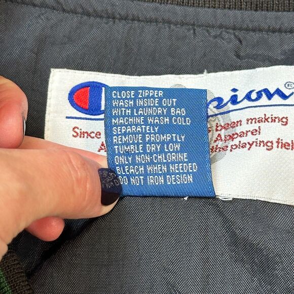 Vtg Champion Pullover Jacket Men's Large Green Windbreaker Austin Powder Company - Picture 12 of 14